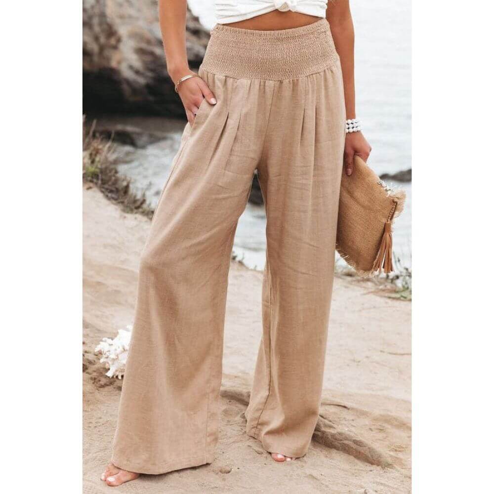 Wide-Leg Beach Trousers for Women – Casual Lightweight for Summer
