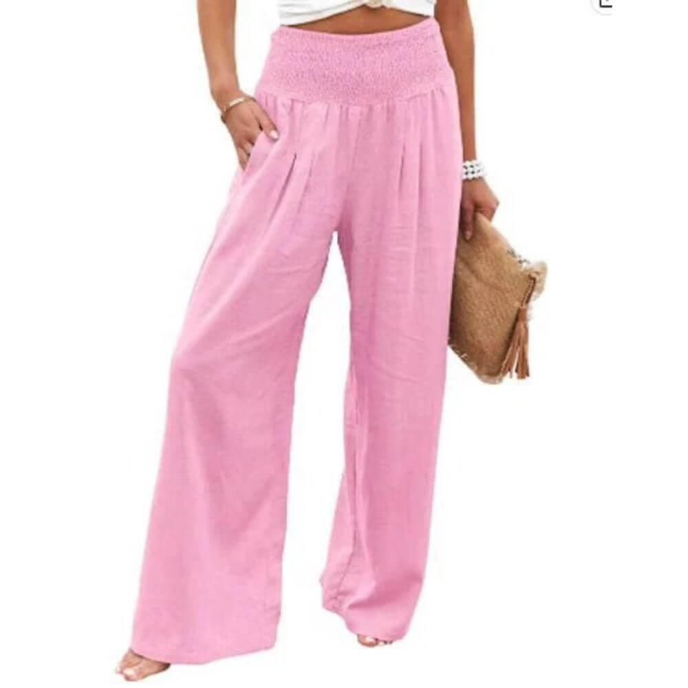 Wide-Leg Beach Trousers for Women – Casual Lightweight for Summer