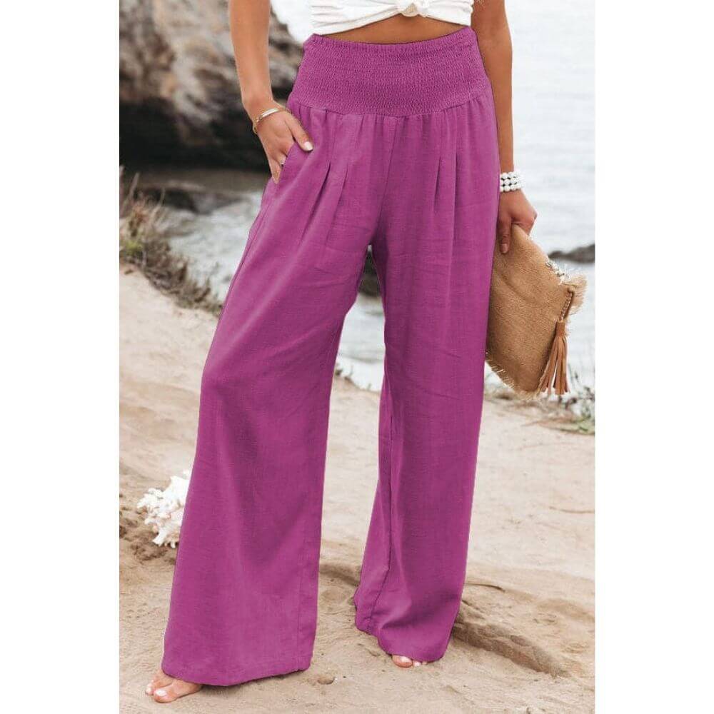 Wide-Leg Beach Trousers for Women – Casual Lightweight for Summer