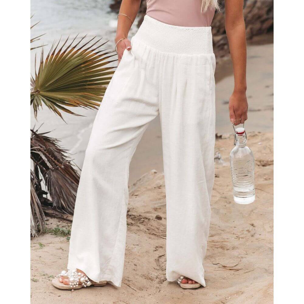 Wide-Leg Beach Trousers for Women – Casual Lightweight for Summer