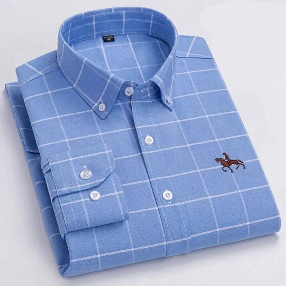 Smart Long-Sleeve Men’s Dress Shirt – Button Down, Tailored Fit