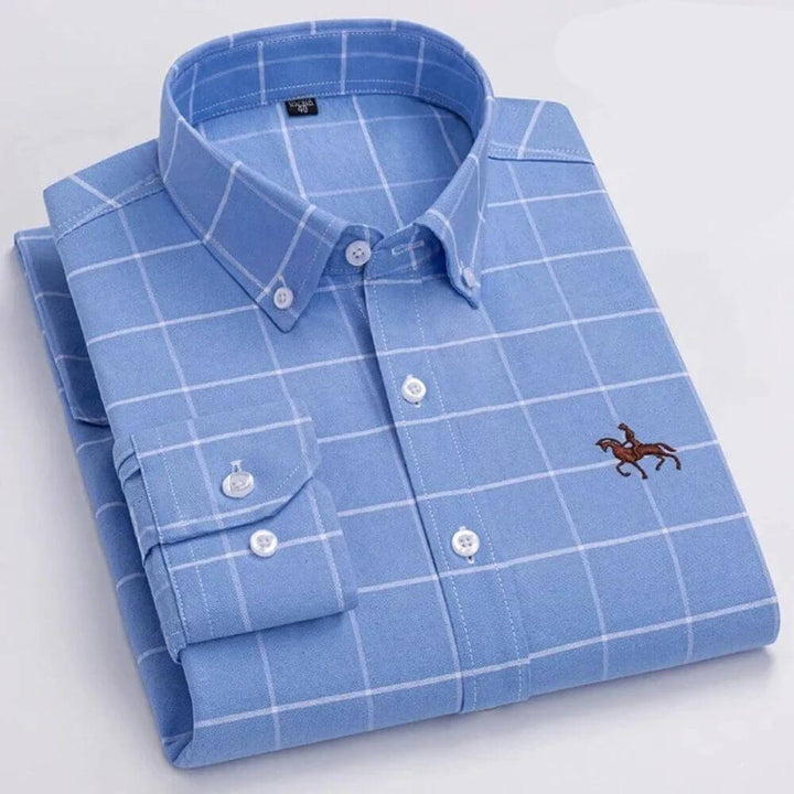 Smart Long-Sleeve Men’s Dress Shirt – Button Down, Tailored Fit