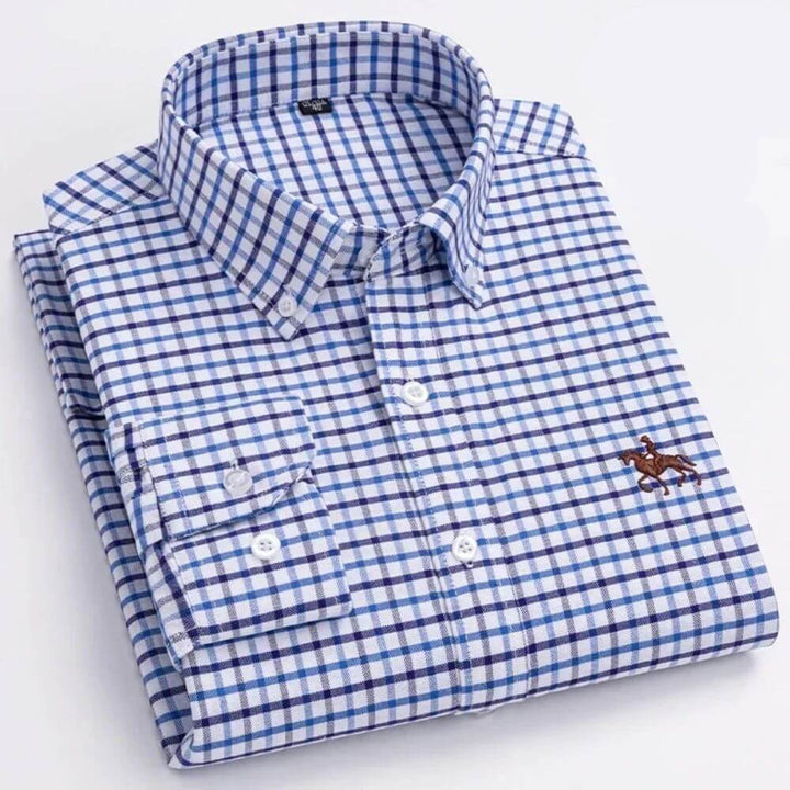 Smart Long-Sleeve Men’s Dress Shirt – Button Down, Tailored Fit
