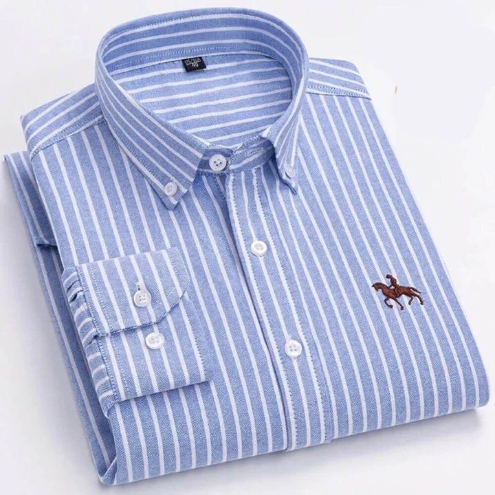 Smart Long-Sleeve Men’s Dress Shirt – Button Down, Tailored Fit