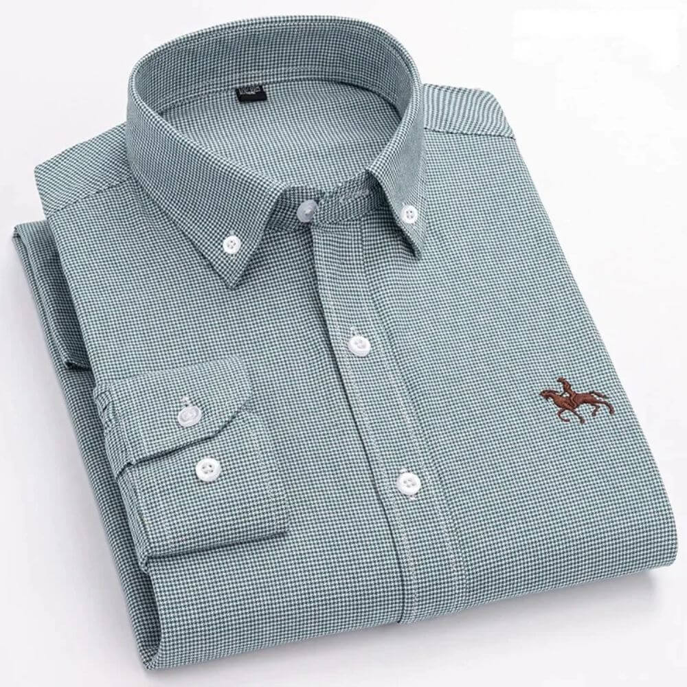 Smart Long-Sleeve Men’s Dress Shirt – Button Down, Tailored Fit