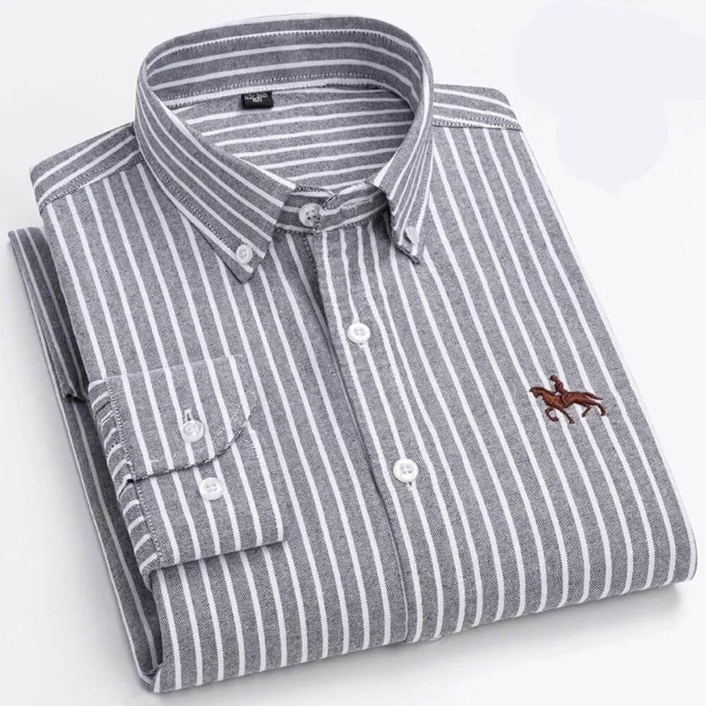 Smart Long-Sleeve Men’s Dress Shirt – Button Down, Tailored Fit