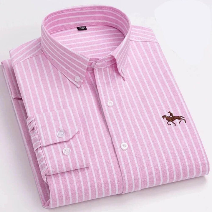 Smart Long-Sleeve Men’s Dress Shirt – Button Down, Tailored Fit