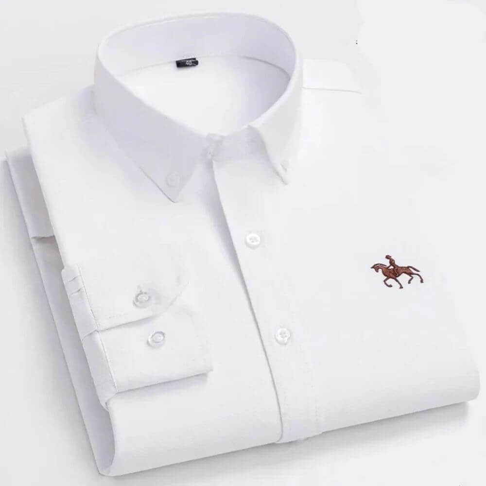 Smart Long-Sleeve Men’s Dress Shirt – Button Down, Tailored Fit