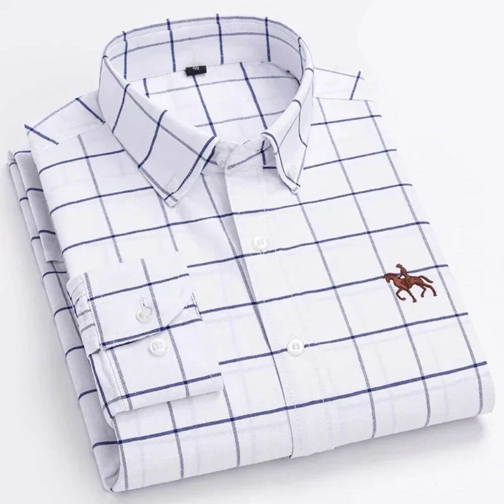 Smart Long-Sleeve Men’s Dress Shirt – Button Down, Tailored Fit