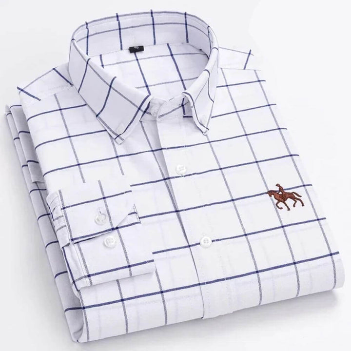 Smart Long-Sleeve Men’s Dress Shirt – Button Down, Tailored Fit
