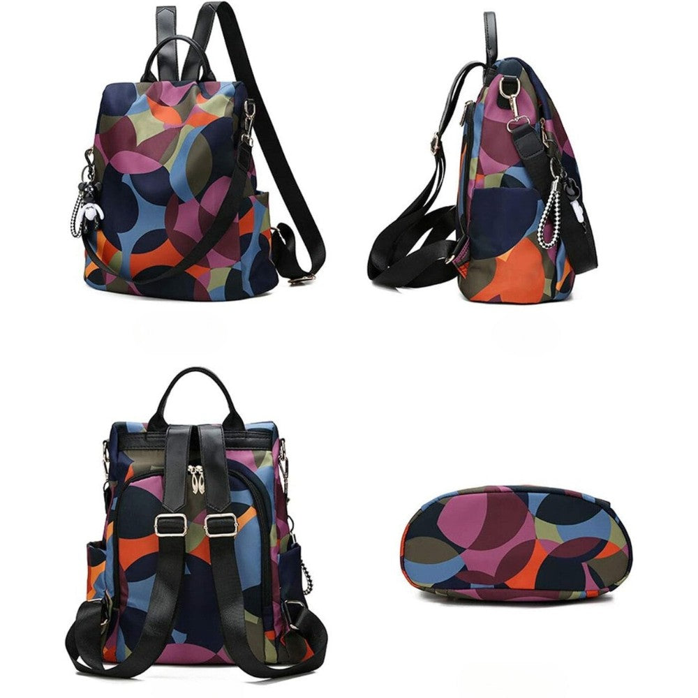 Multi-coloured anti-theft travel bag backpack