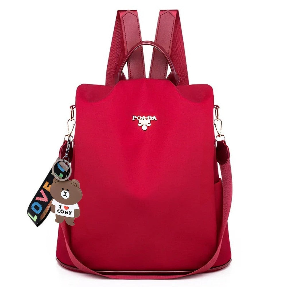 Red anti-theft travel bag backpack
