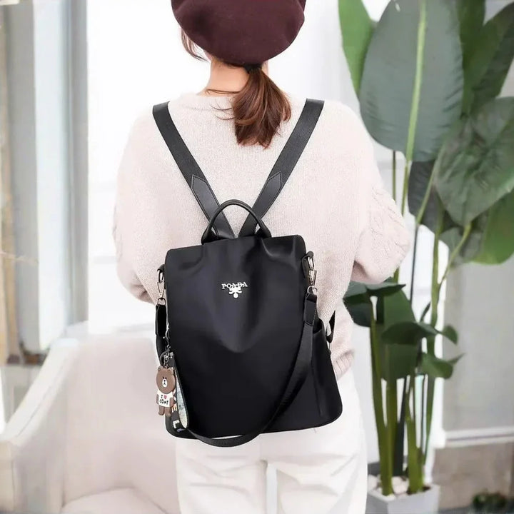Black anti-theft travel bag backpack