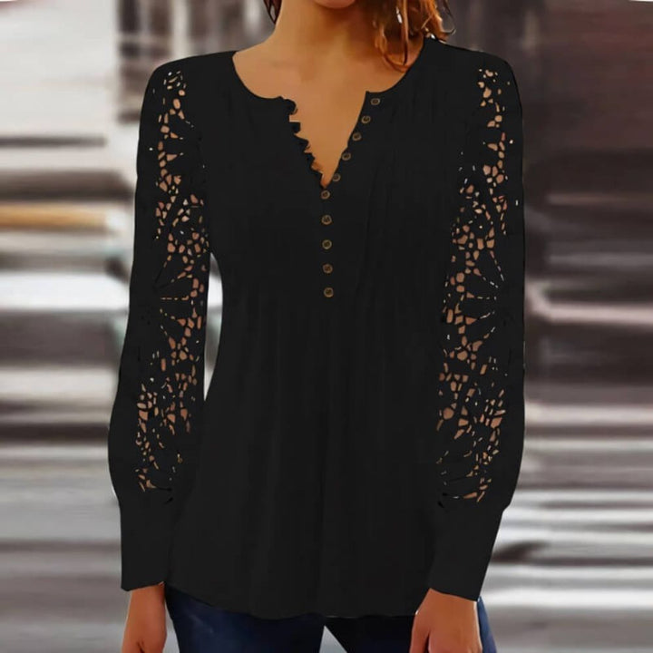Lace Sleeve Blouse for Women – Long Sleeve, Elegant & Breathable