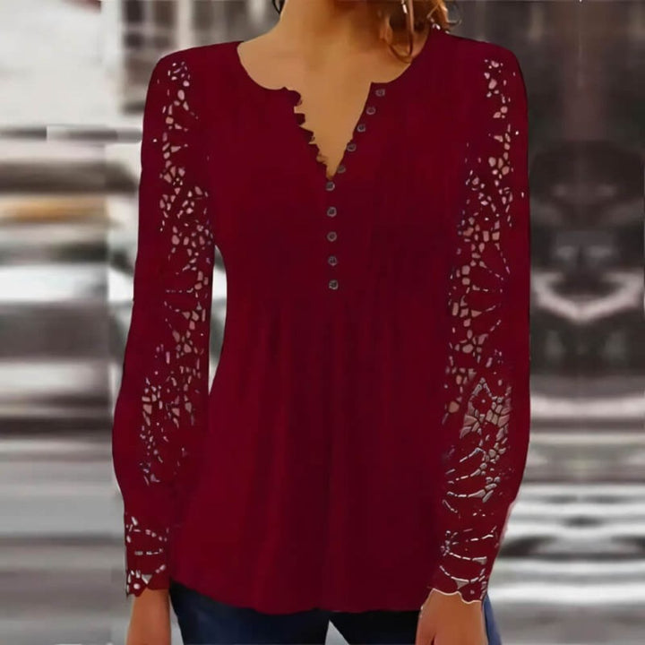 Lace Sleeve Blouse for Women – Long Sleeve, Elegant & Breathable