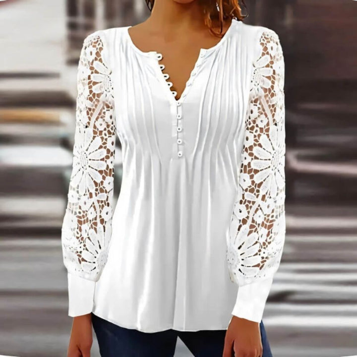 Lace Sleeve Blouse for Women – Long Sleeve, Elegant & Breathable