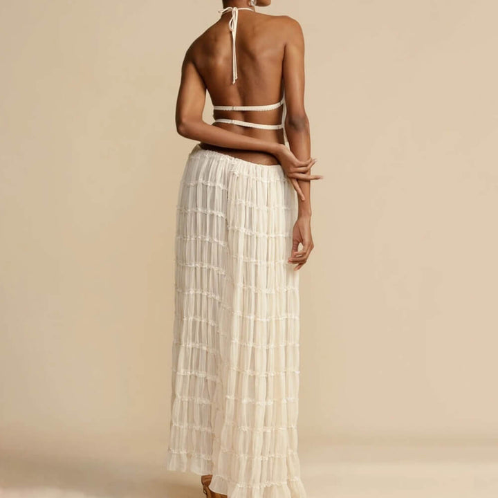 Beige backless summer dress