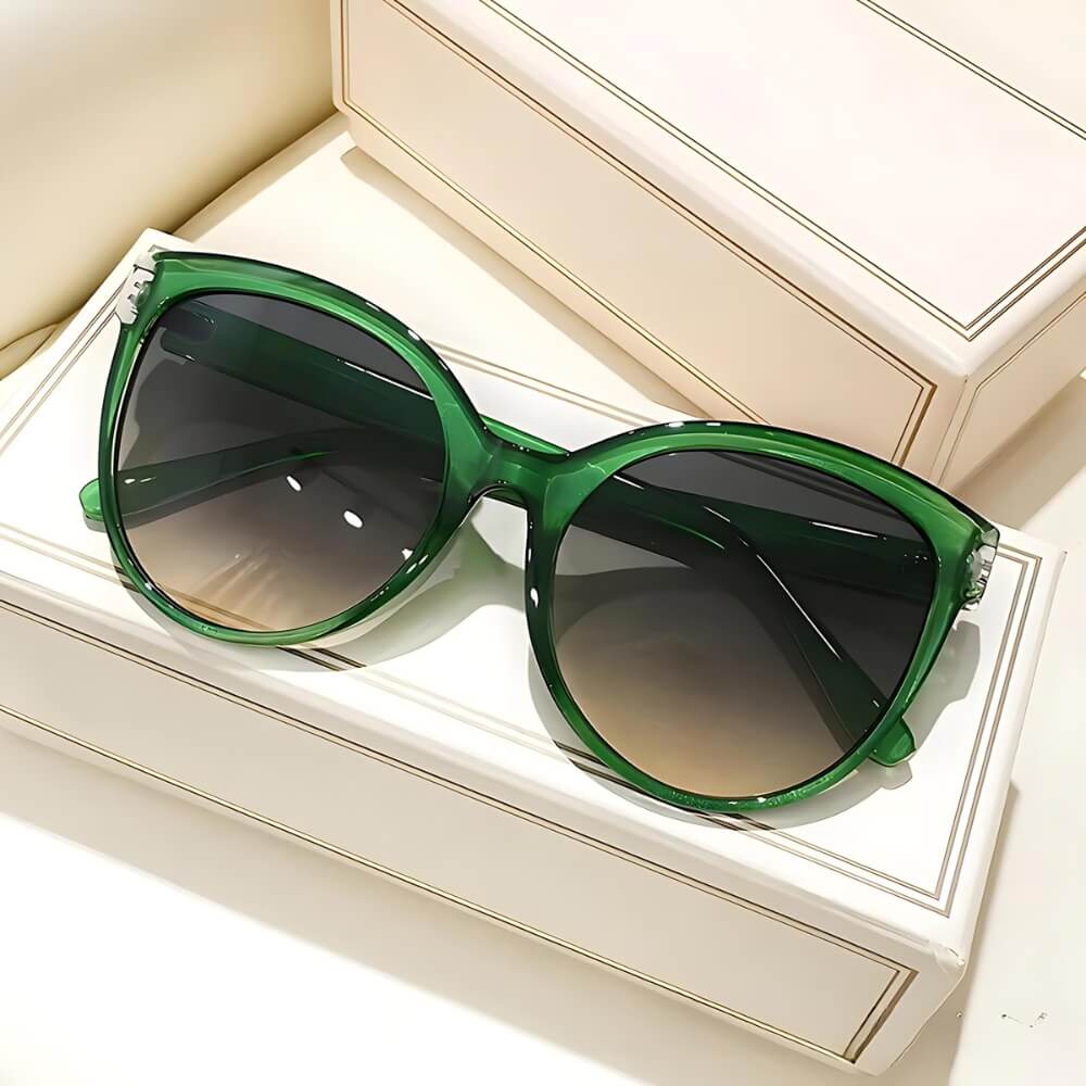 Grüne Katzenaugen-Sonnenbrille