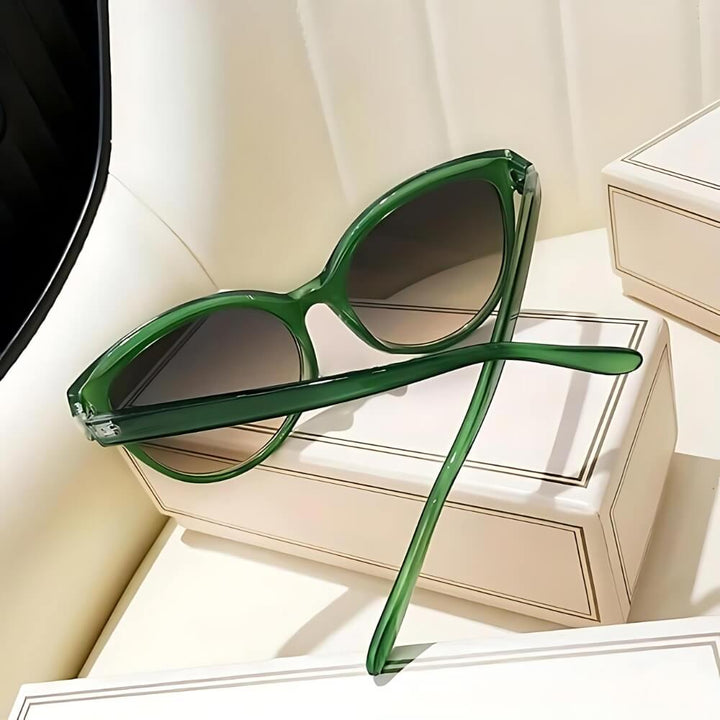 Grüne Katzenaugen-Sonnenbrille