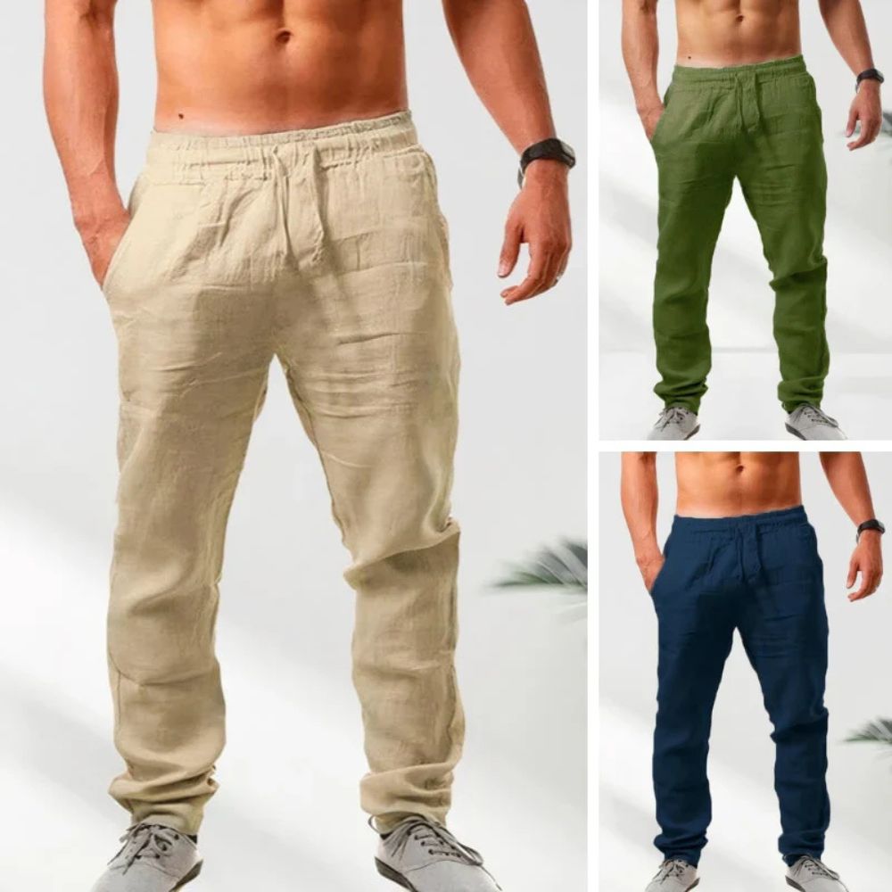 Men’s Lightweight Summer Trousers – Breathable with Adjustable Waist