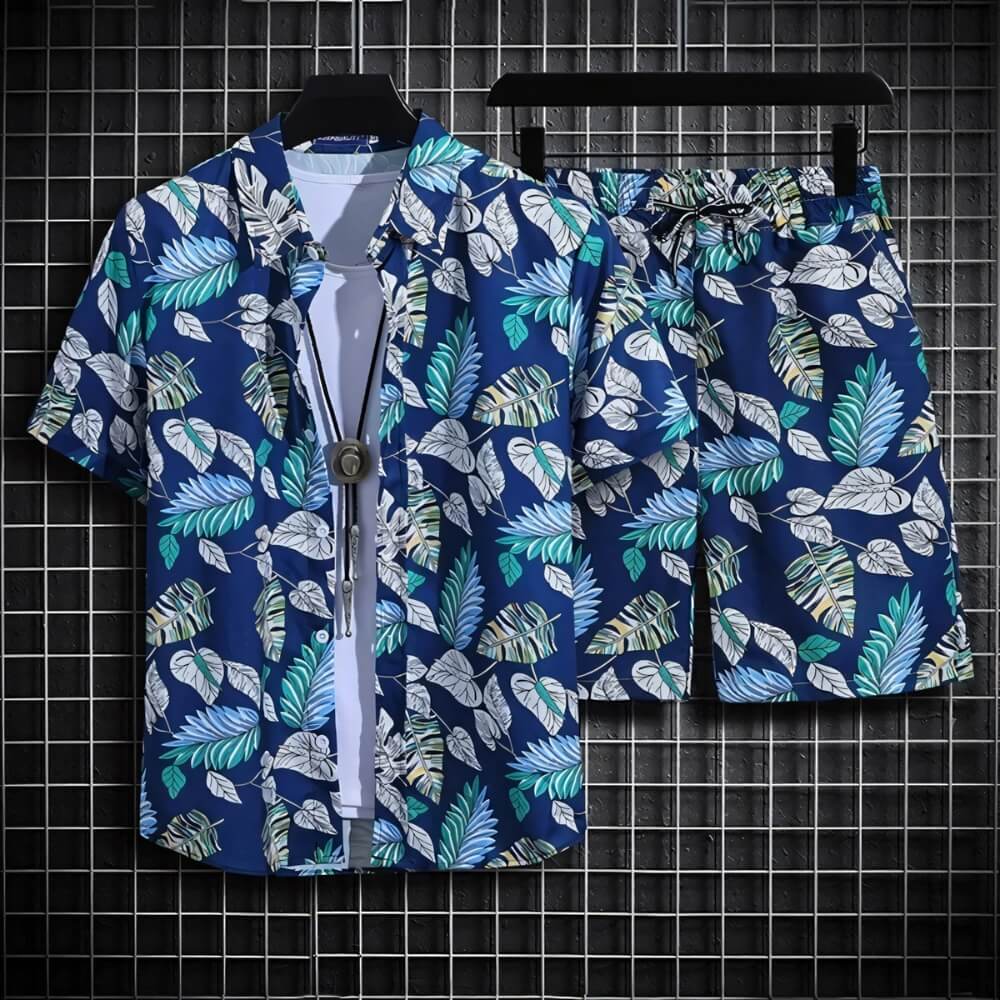 Light blue Hawaiian summer set