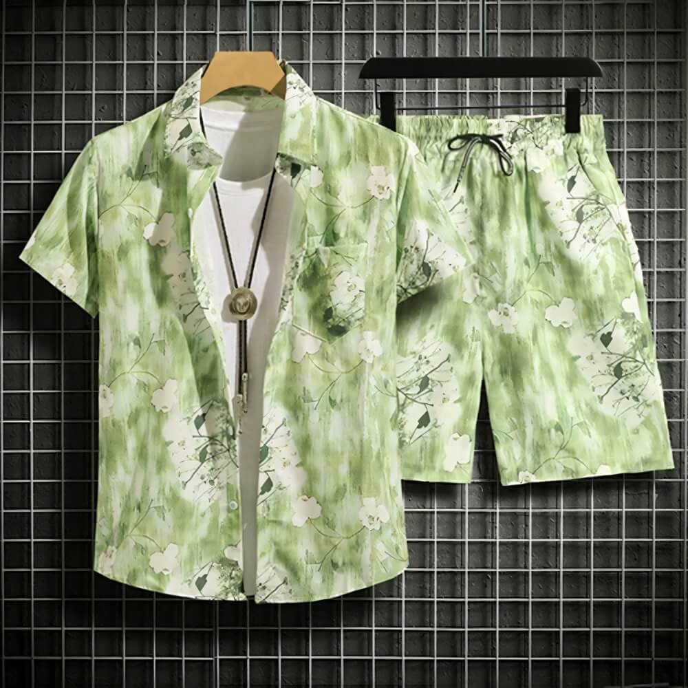 Light green Hawaiian summer set