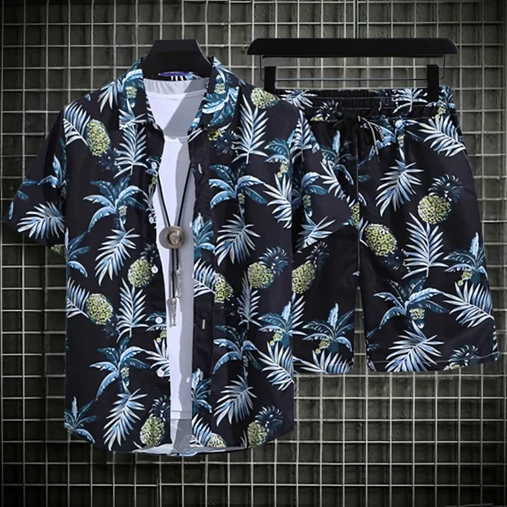 Navy blue Hawaiian summer set