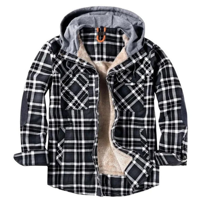 Men’s Checked Winter Shirt with Hood – Warm & Smart Casual Fit