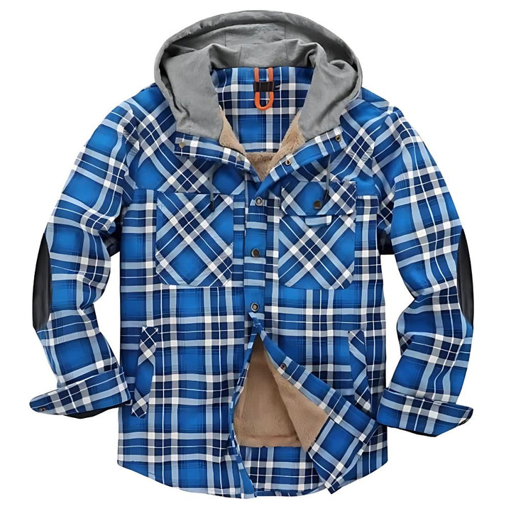 Men’s Checked Winter Shirt with Hood – Warm & Smart Casual Fit