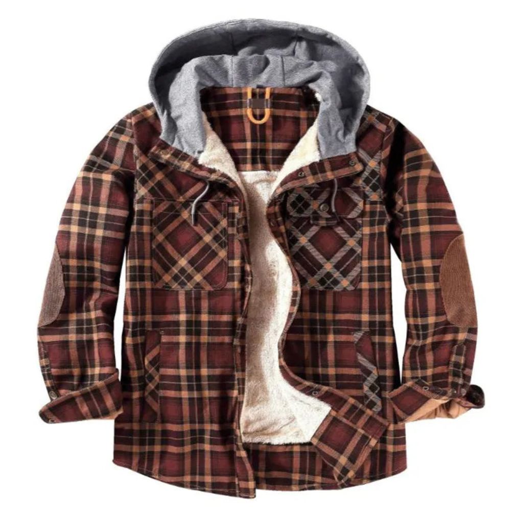 Men’s Checked Winter Shirt with Hood – Warm & Smart Casual Fit