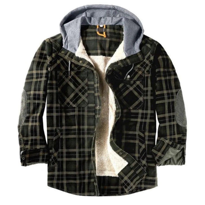 Men’s Checked Winter Shirt with Hood – Warm & Smart Casual Fit