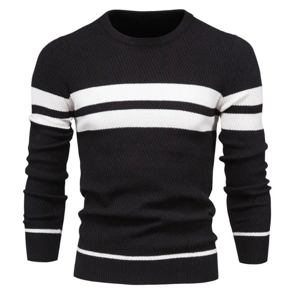 Men's Crew Neck Winter Sweater– Soft Knit & Colour Accent
