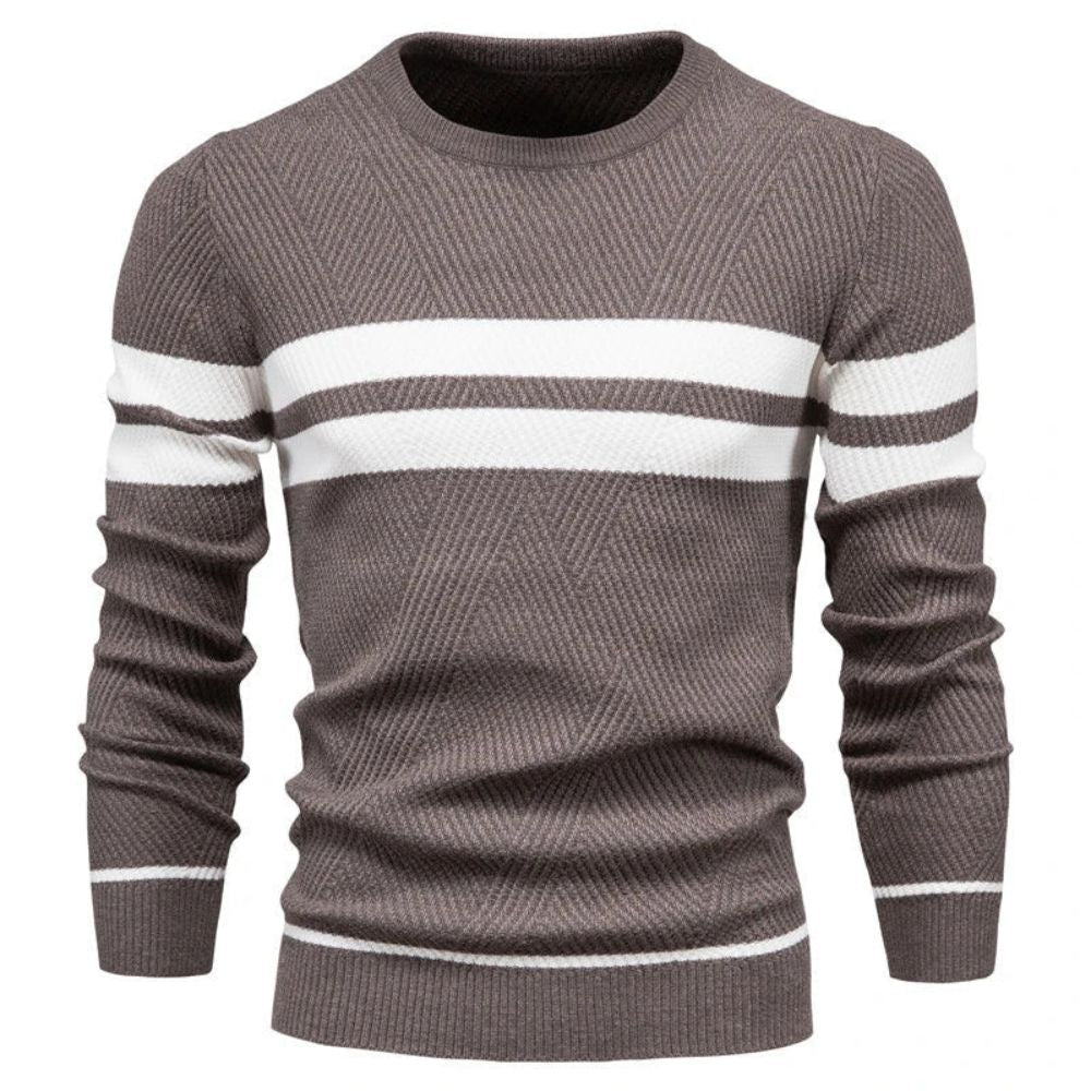 Men's Crew Neck Winter Sweater– Soft Knit & Colour Accent
