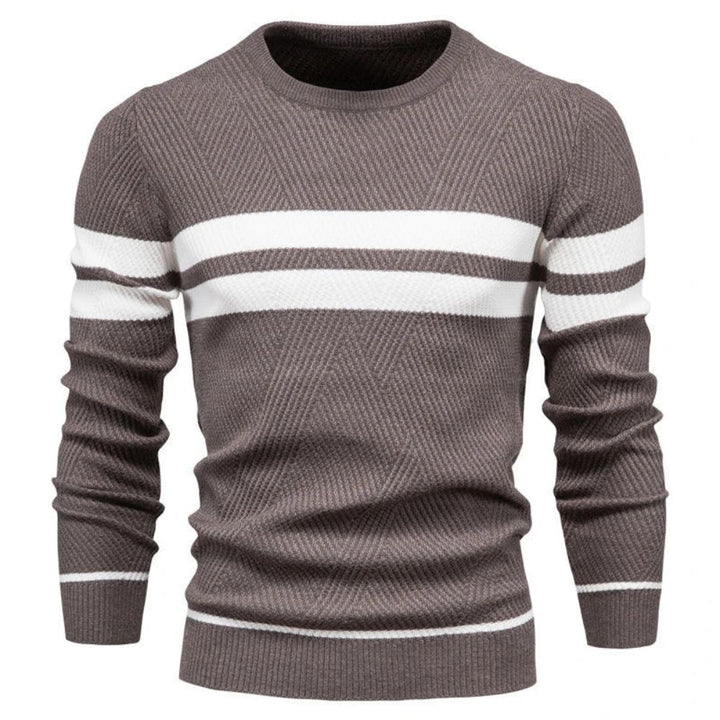 Men's Crew Neck Winter Sweater– Soft Knit & Colour Accent