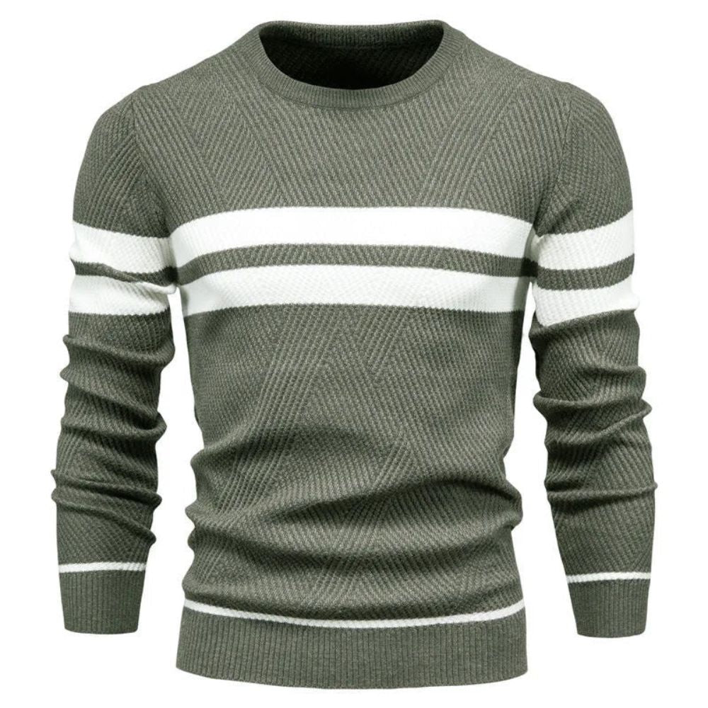 Men's Crew Neck Winter Sweater– Soft Knit & Colour Accent