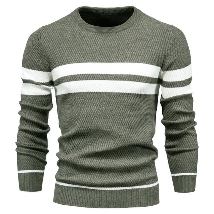 Men's Crew Neck Winter Sweater– Soft Knit & Colour Accent