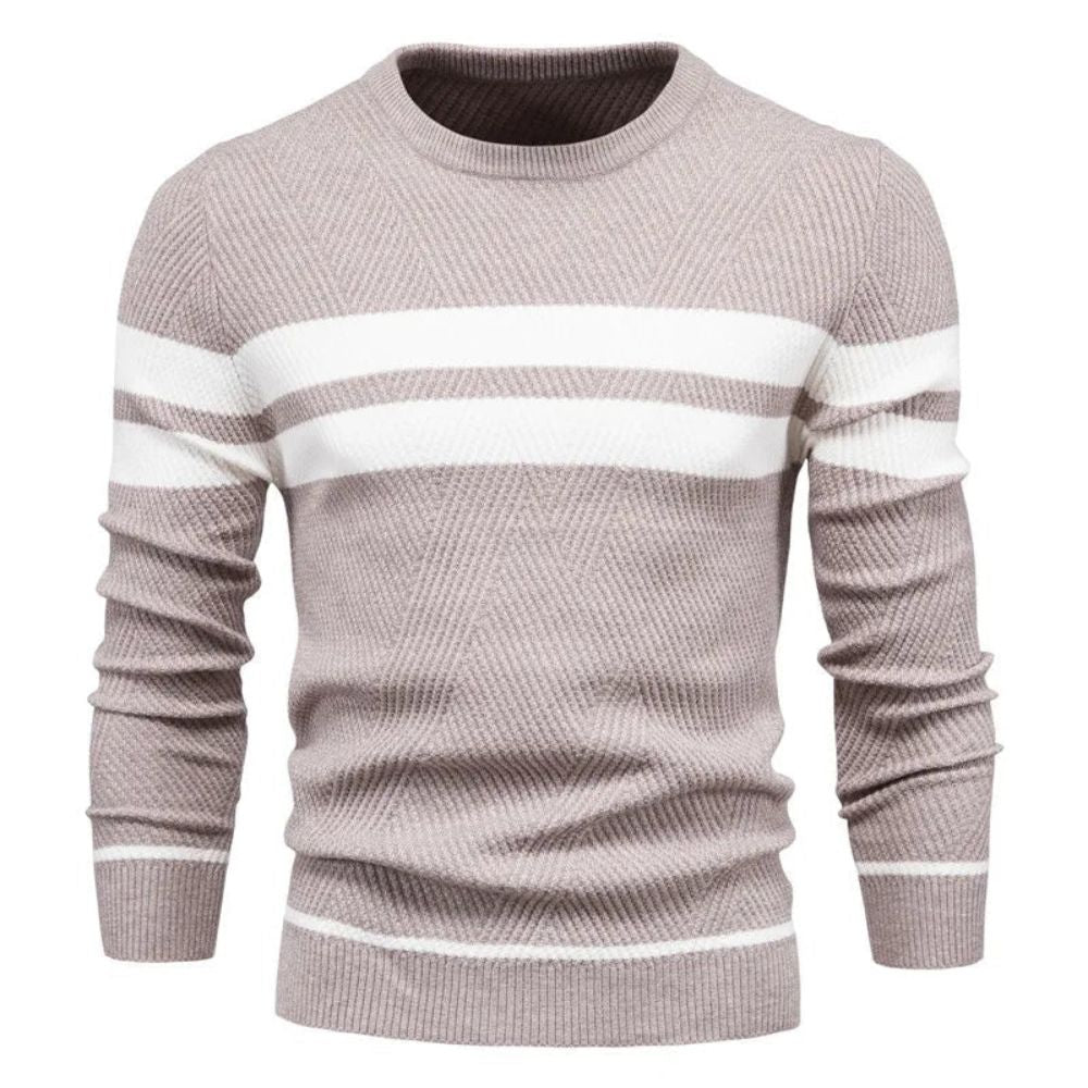 Men's Crew Neck Winter Sweater– Soft Knit & Colour Accent
